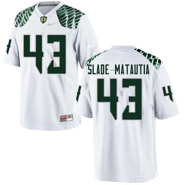 Men #43 Isaac Slade-Matautia Oregn Ducks College Football Jerseys Sale-White